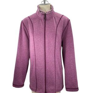 Cuddl Duds Super Comfy Full Zip Jacket, Lilac/Purple, Large